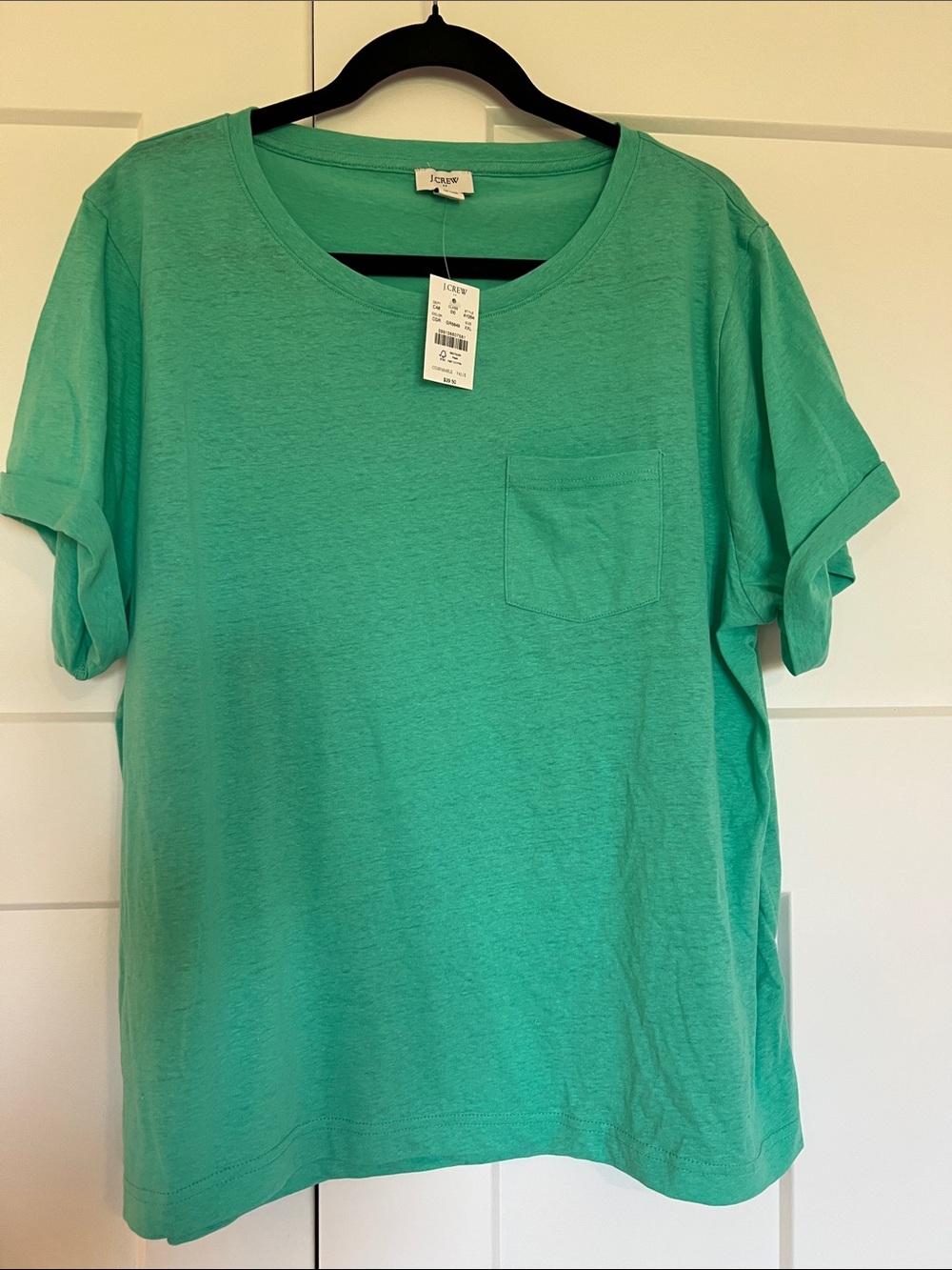 J. Crew Women's Teal Short-Sleeve Pocket Tee